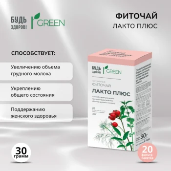 Будь Здоров Грин фиточай Лакто плюс фильтр-пакеты 1