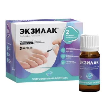 Экзилак лак для ногтей 4%+3% 10г № 1+ пилочка для ногтей 30шт