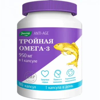 Эвалар Тройная Омега-3 950мг капсулы 1300мг № 80