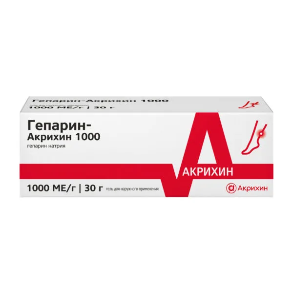 Гепарин-Акрихин гель 1000ЕД 30г