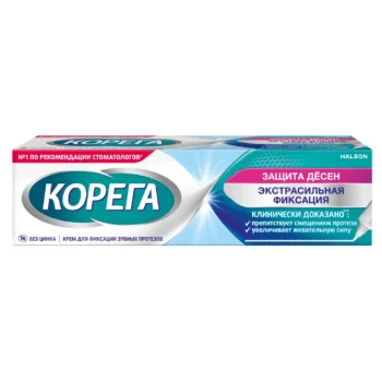 Корега крем для фиксации зубных протезов Защита десен 40г
