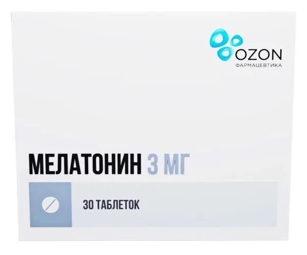 Мелатонин таблетки покрытые оболочкой пленочной 3мг № 30