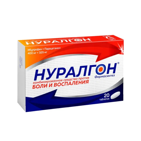 Нуралгон фармасинтез таблетки покрытые оболочкой пленочной 400мг+325мг № 20