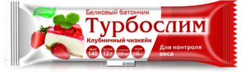 Турбослим клубничный чизкейк для контроля веса батончик 50г